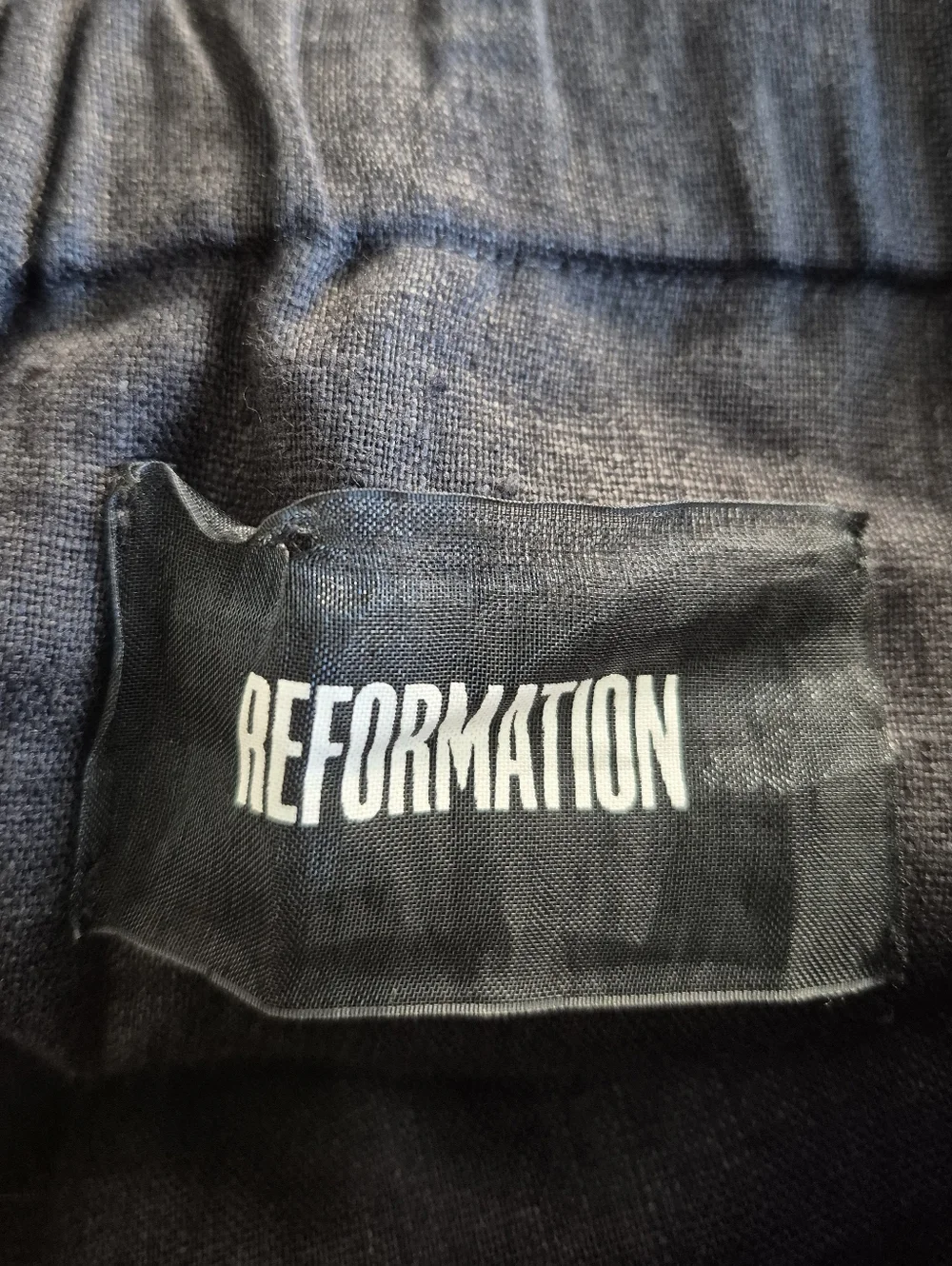 Reformation Jumpsuit Black Linen Wide Leg Size 4